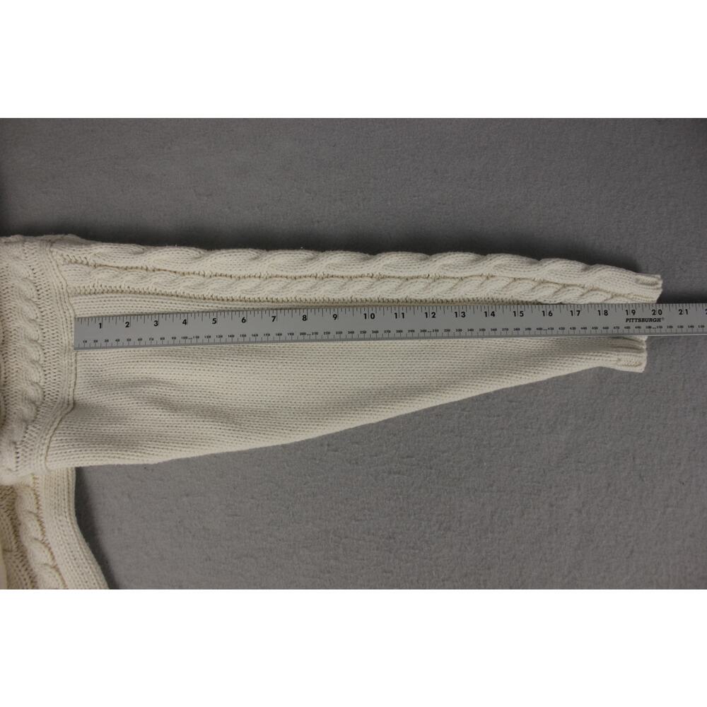 Eddie Bauer Cream Sweater Small Pullover Floral 3D Embroidery Cottagecore - Picture 11 of 11
